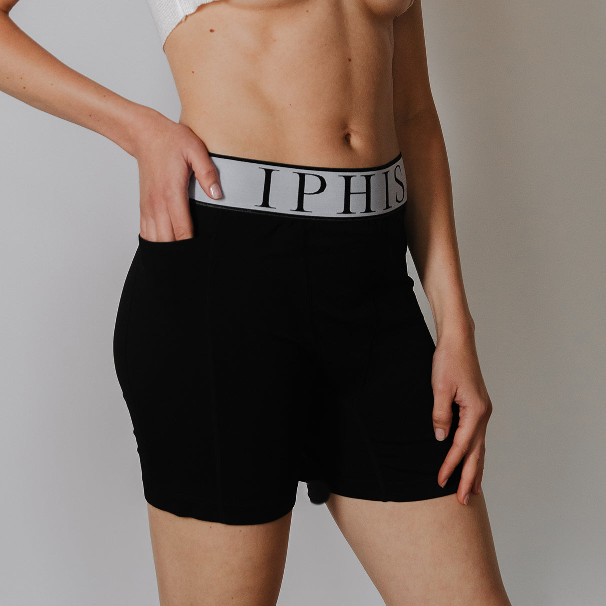 White/Black - Icon-Seamless-Boxer-Brief-with-Pocket-Women